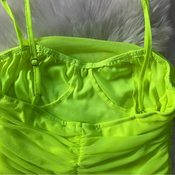 BB DAKOTA BY STEVE MADDEN Neon Green Citron Stay Mesh Dress XL NWT - Picture 12 of 16